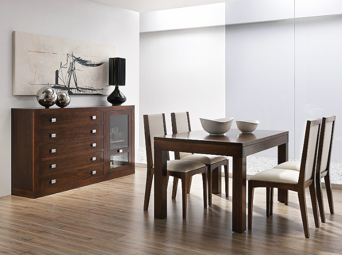 Aparador Auxiliar para Salones en Madera Maciza de Nogal Aparador Estreito ~ Aparador Auxiliar para Salones en Madera Maciza de Nogal