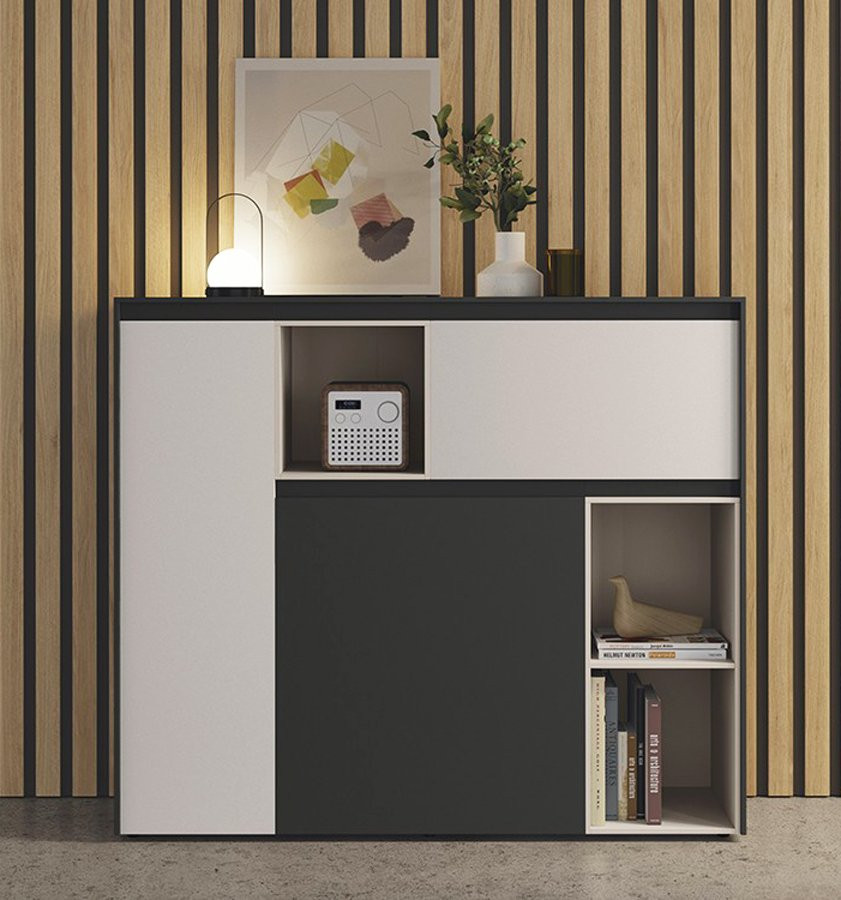 APARADOR ALTO CON PUERTAS IDEAL PARA SALONES Y COMEDORES MODERNOS