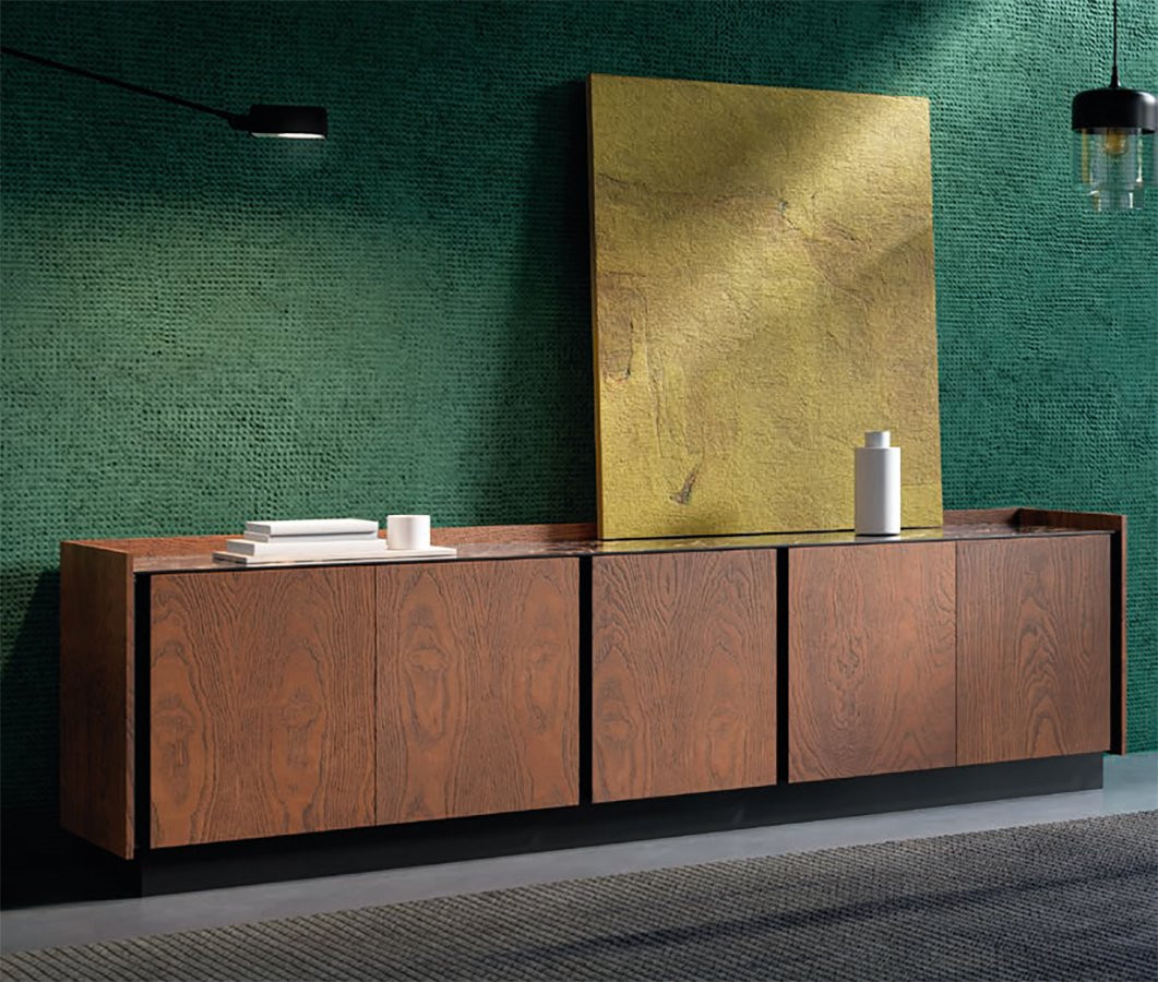 APARADOR CONTEMPORANEO MADERA FRESNO PUERTAS LISAS SIN TIRADORES