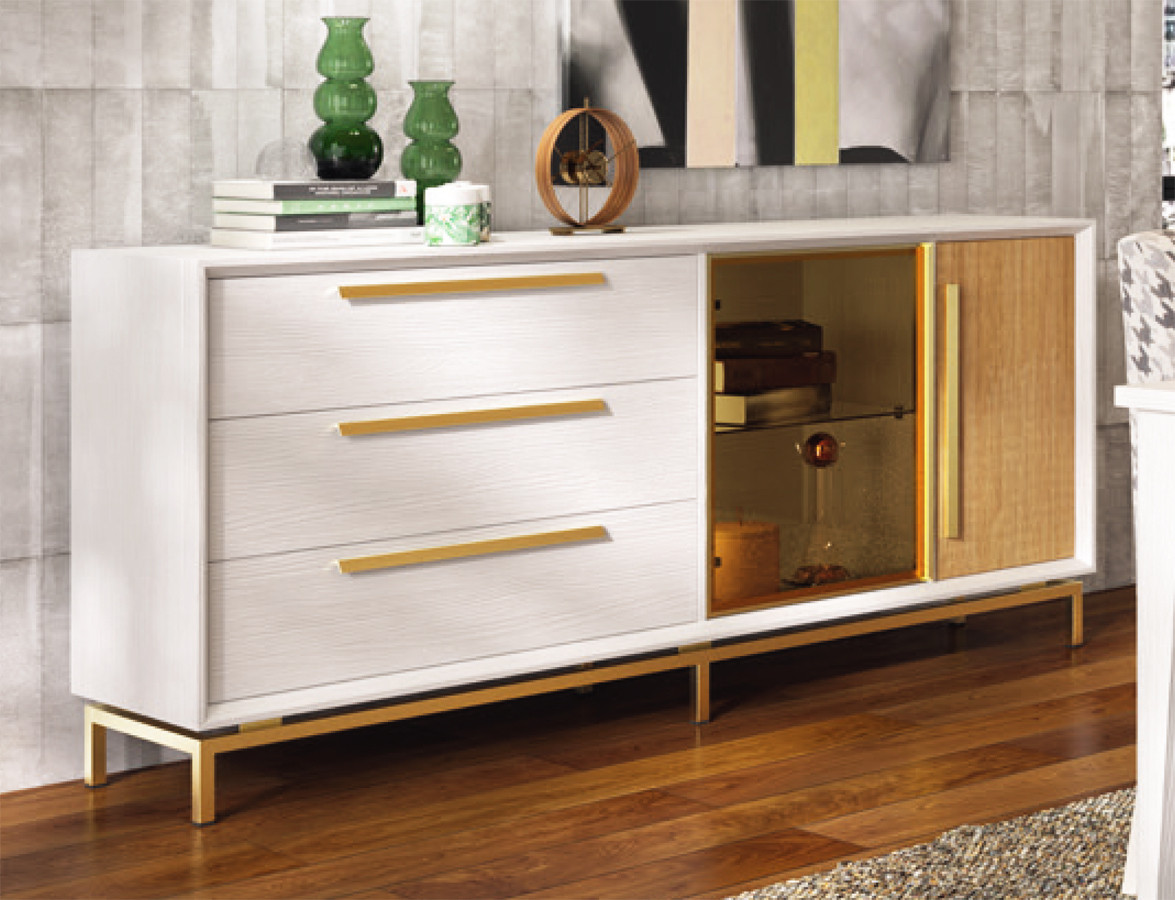 APARADOR SALÓN ESTILO NÓRDICO CON 3 CAJONES Y 2 PUERTAS MADERA
