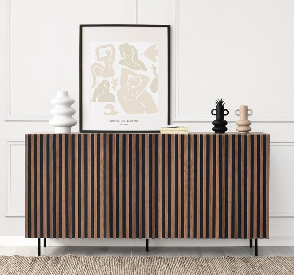 ELEGANTE APARADOR ESTILO NÓRDICO CON PUERTAS Y OPCIONES DE CAJONES