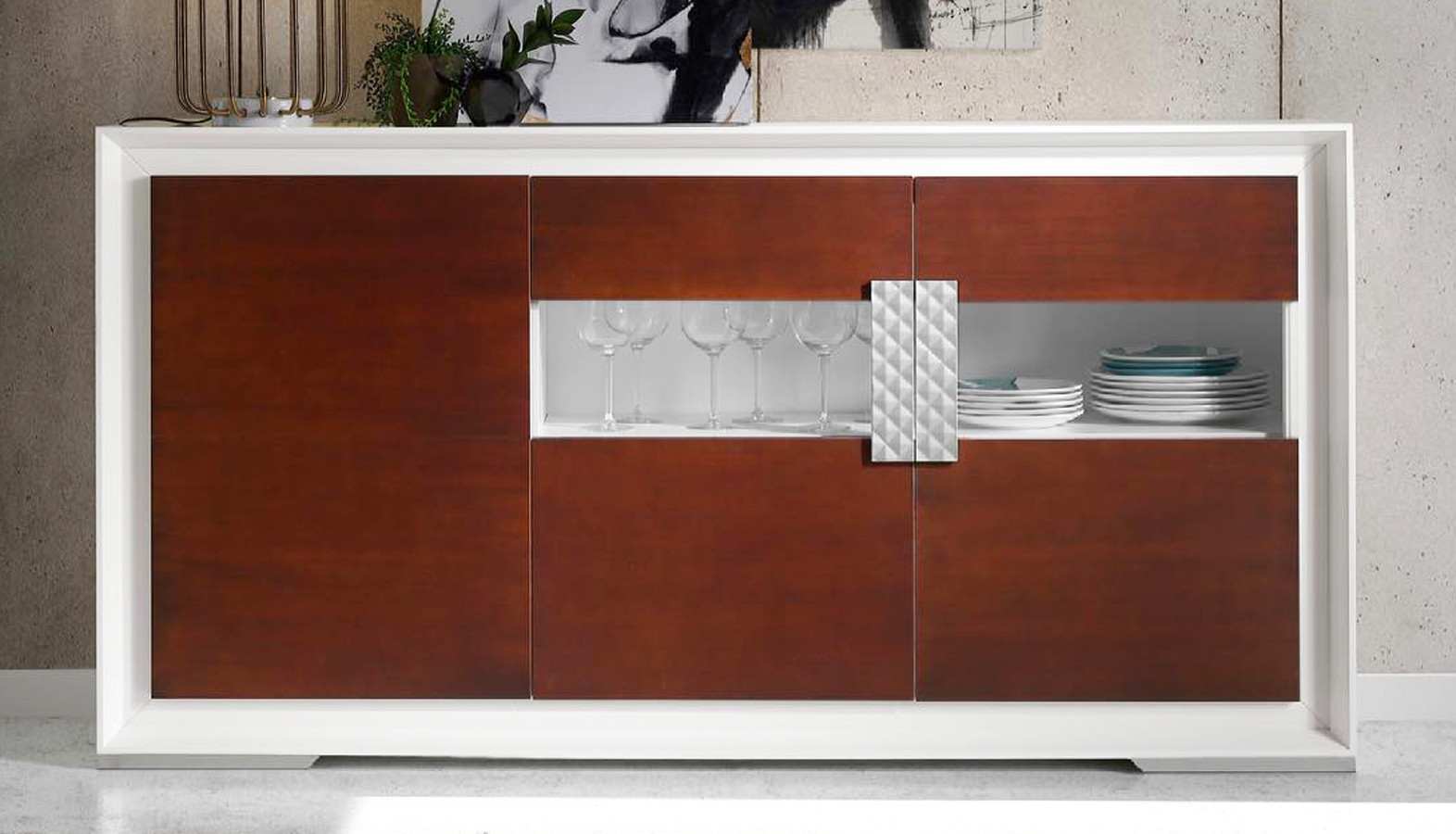 APARADOR DE DISEÑO CON 3 PUERTAS MADERA - DM