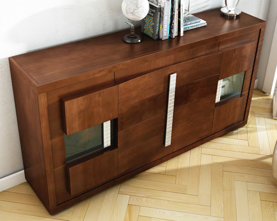 APARADOR DE DISEÑO CON 2 PUERTAS Y 4 CAJONES MADERA