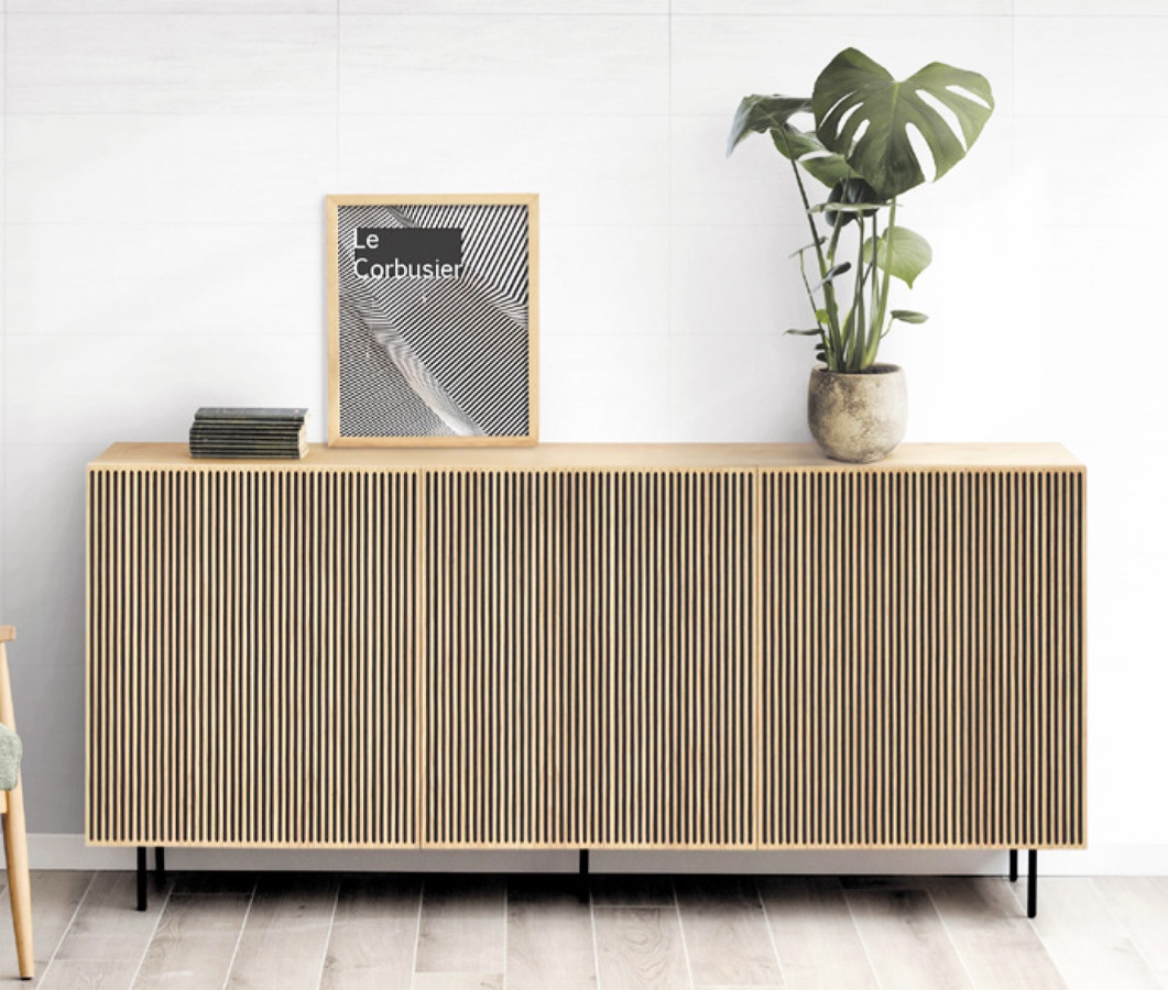 APARADOR MODERNO CON PUERTAS Y/O CAJONES FABRICADO EN MADERA - ROBLE