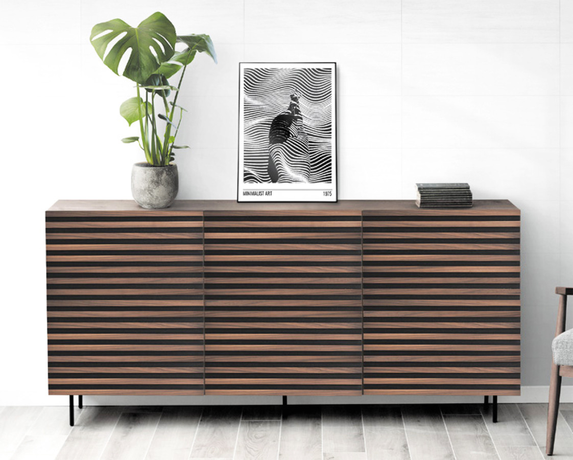 MUEBLE APARADOR DE DISEÑO NÓRDICO INDUSTRIAL MADERA - ROBLE