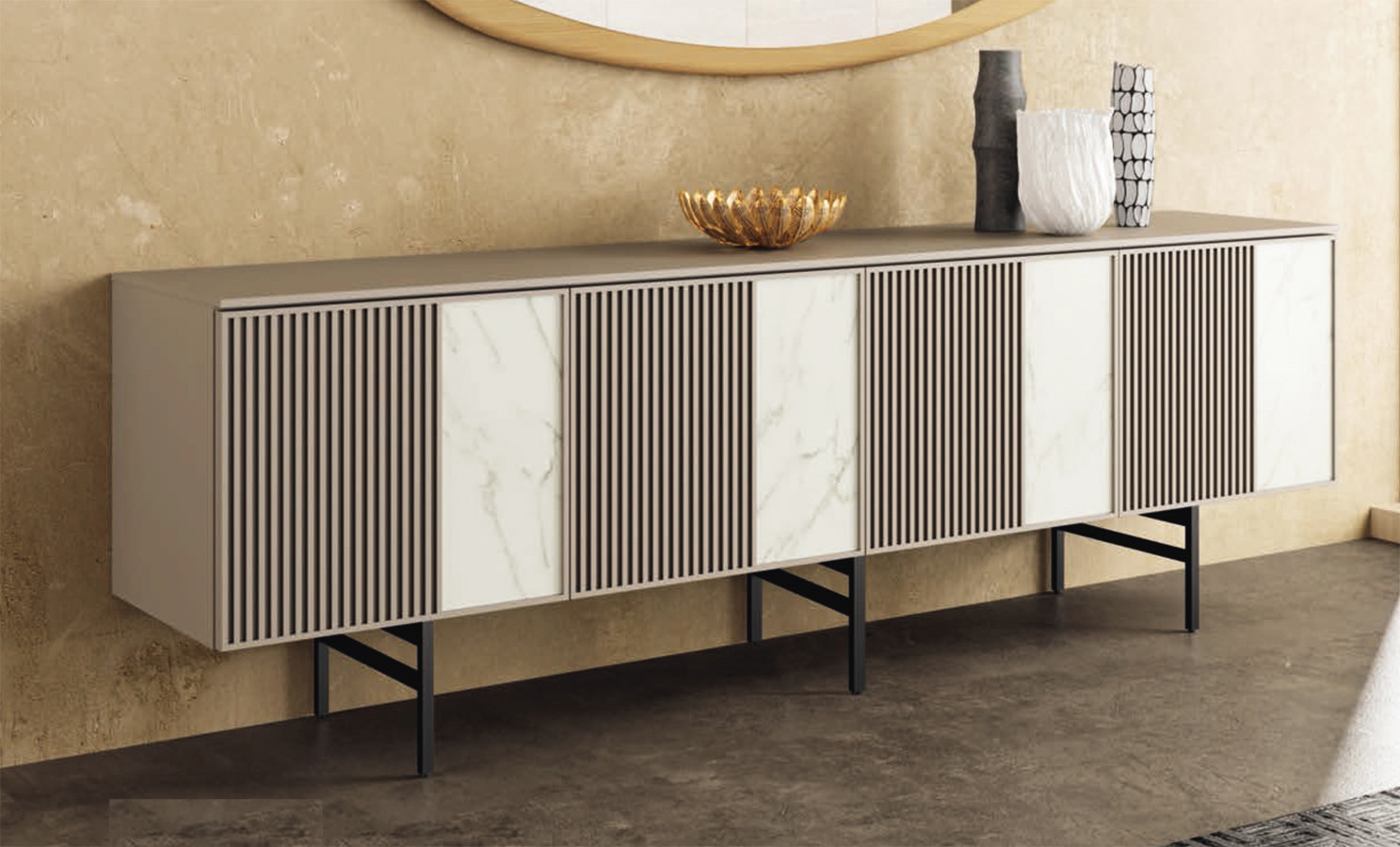 APARADOR DE DISEÑO CON PATAS METÁLICAS PARA SALÓN COMEDOR - DM