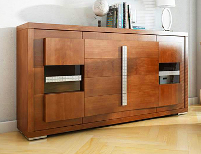 APARADOR DE SALÓN CON 2 PUERTAS Y 4 CAJONES MADERA