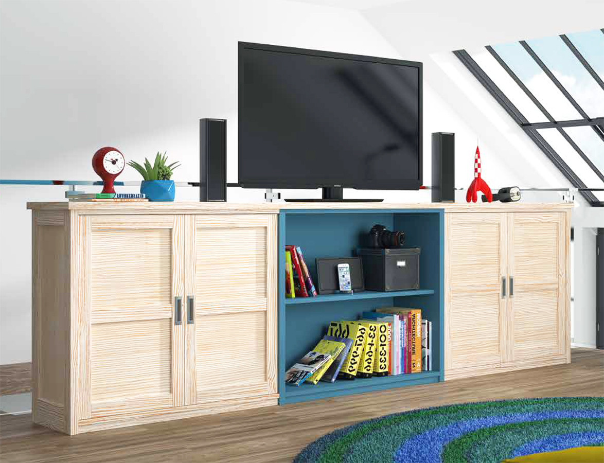 MUEBLE APARADOR PARA LA TELEVISIÓN CON PUERTAS CRISTAL O MADERA