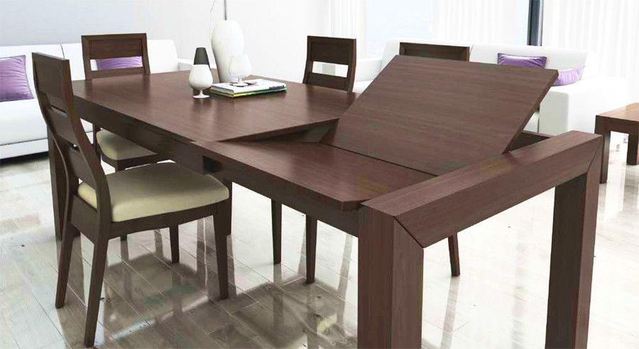 MESA DE COMEDOR EXTENSIBLE SALÓN MODERNO MADERA - PINO