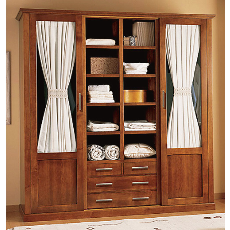 ARMARIO PUERTAS CORREDERAS EN MADERA - CEREZO