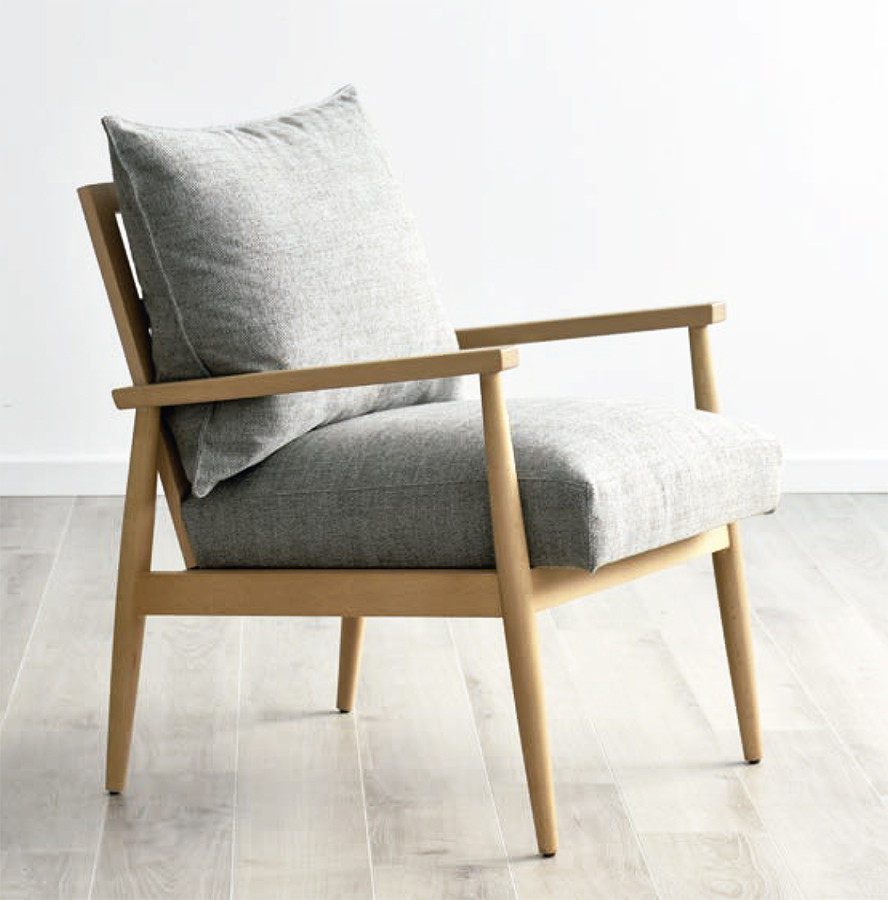 BUTACA ESTILO NÓRDICO ASIENTO Y RESPALDO TAPIZADOS MADERA - HAYA