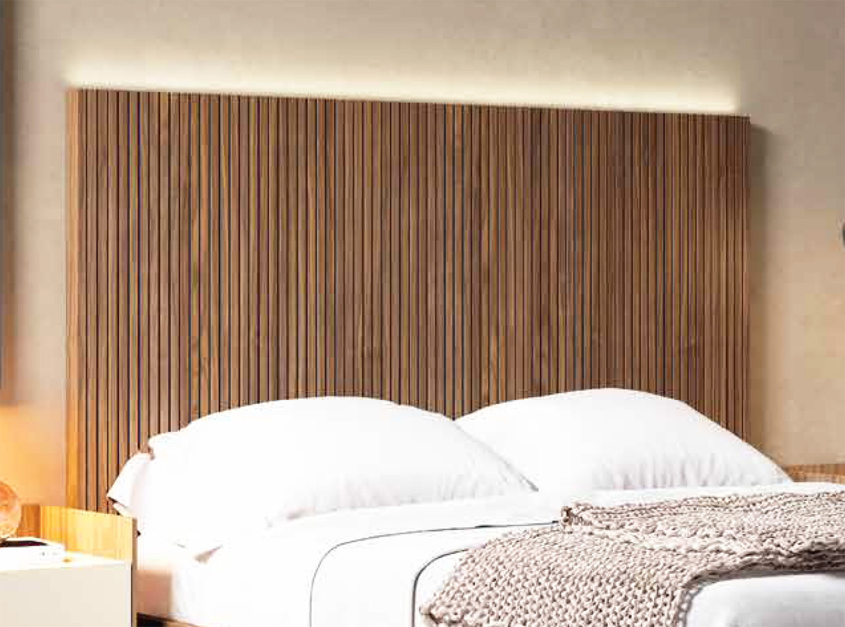 CABECERO DE CAMA DE LÍNEAS RECTAS Y SENCILLAS MADERA - ROBLE