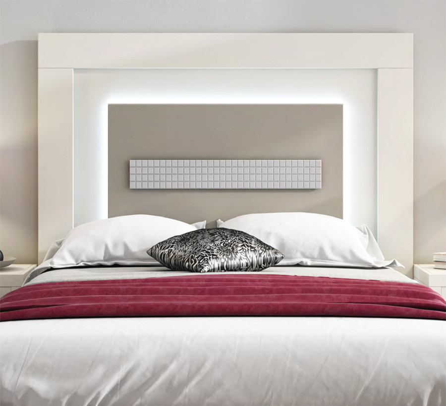 Arbitraje limpiar medida Cabecero de cama moderno con iluminación tipo led