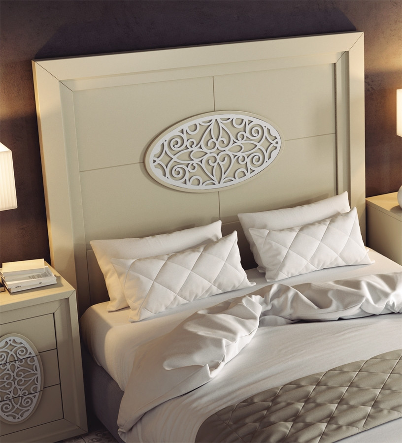CABECERO DE CAMA CON DETALLE OVALADO GRECA