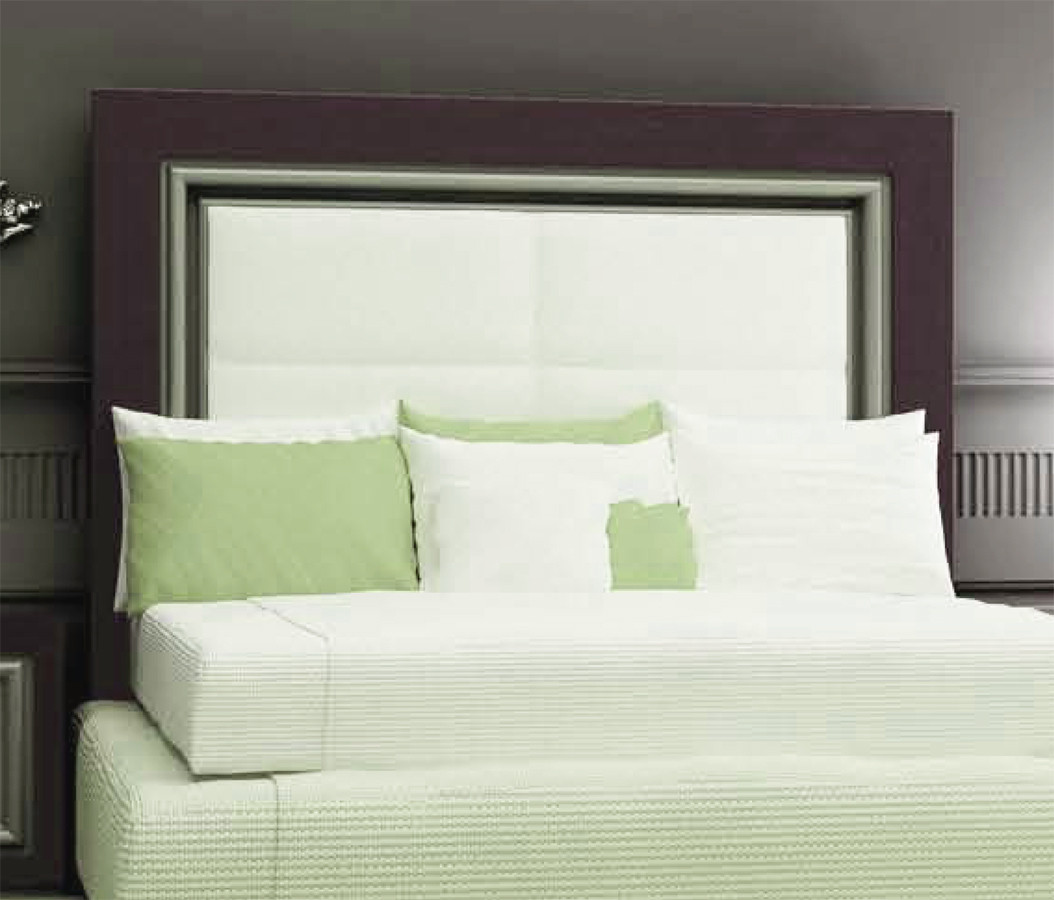CABECERO DE CAMA MOLDURA CLÁSICA Y TAPIZADO POLIPIEL - PINO
