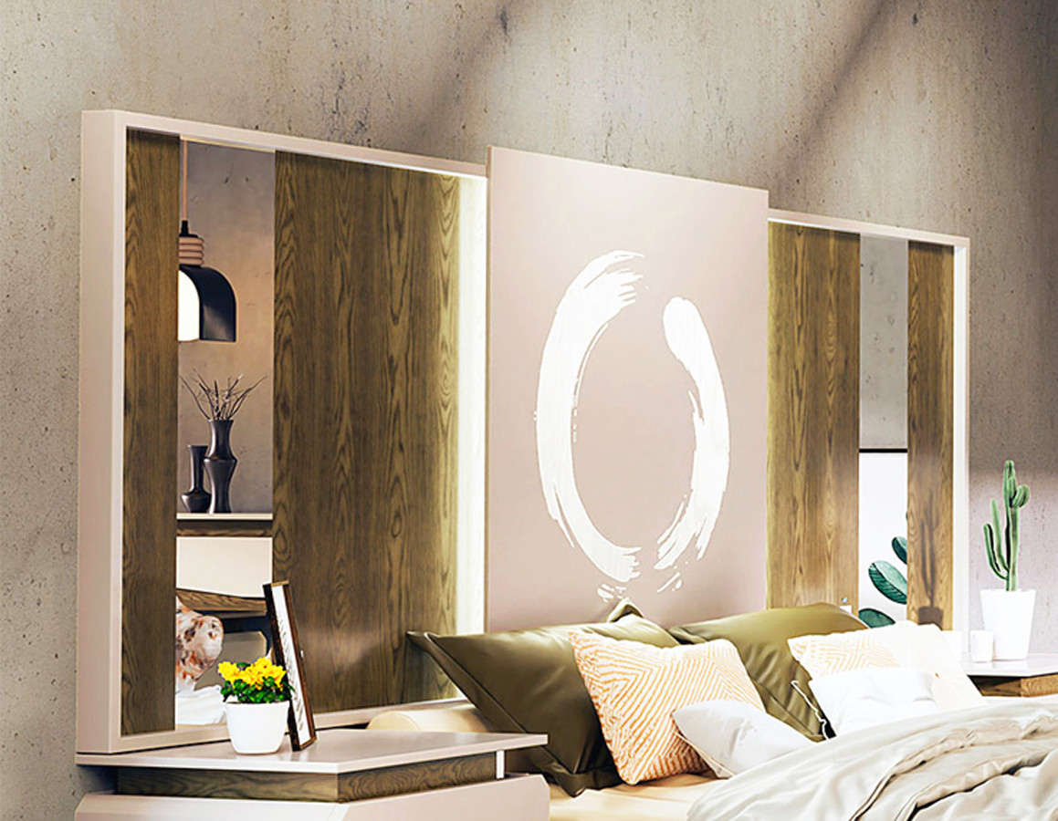 ▷ DORMITORIO CON MUEBLES DE DISEÑO Y CABECERO CORRIDO LUCES LED