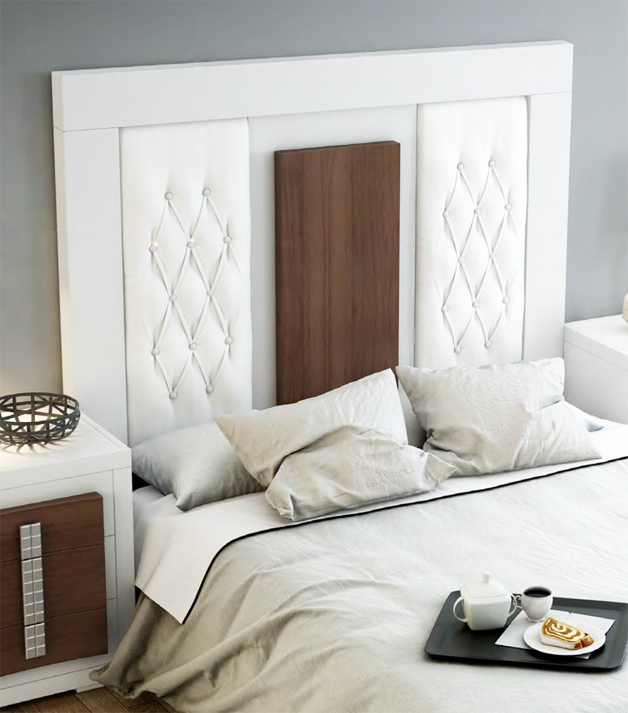 CABECERO PANEL CENTRAL MADERA Y TAPIZADO