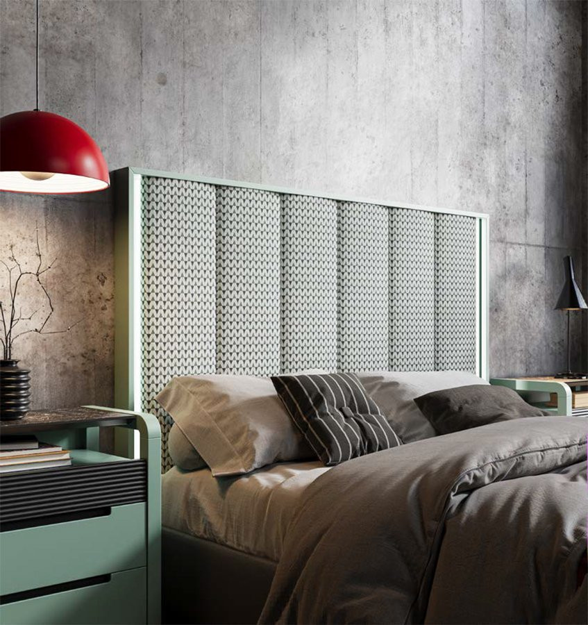 CABECERO CAMA DE DISEÑO CONTEMPORÁNEO PANEL TAPIZADO