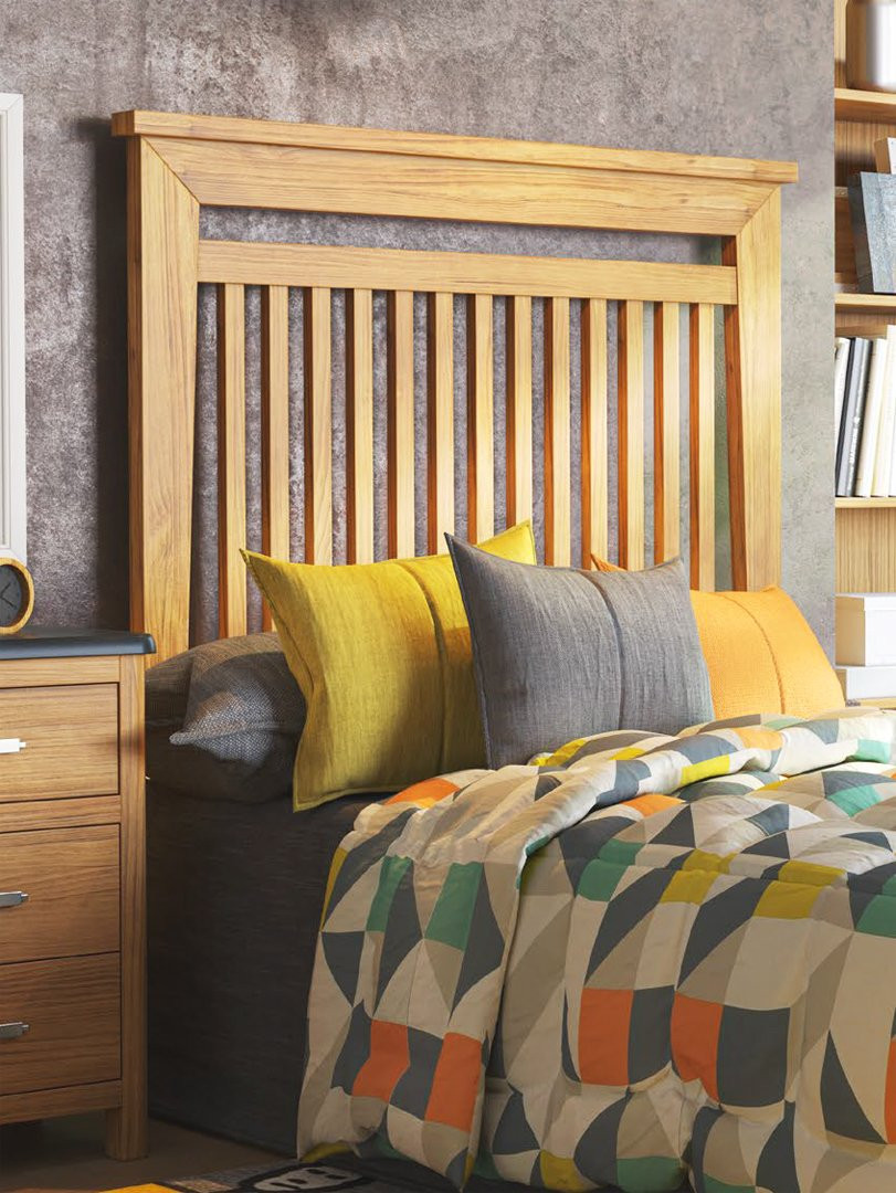 CABECERO DE CAMA JUVENIL CON LISTONES DE MADERA MACIZA