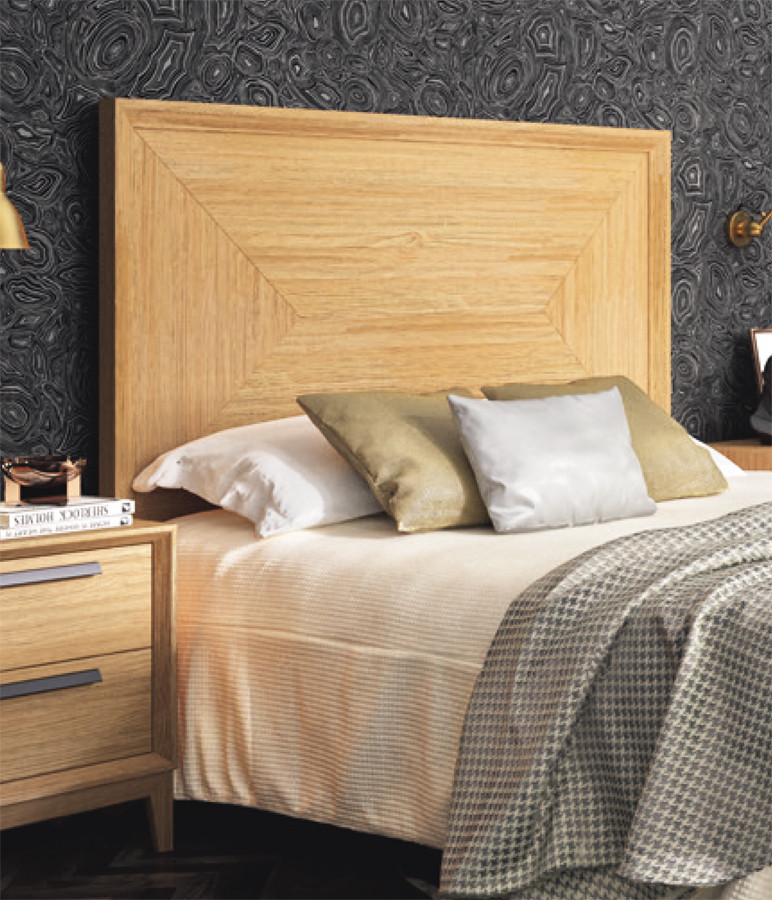 CABECERO DE CAMA  PANEL CENTRAL EN MADERA NATURAL SOSTENIBLE
