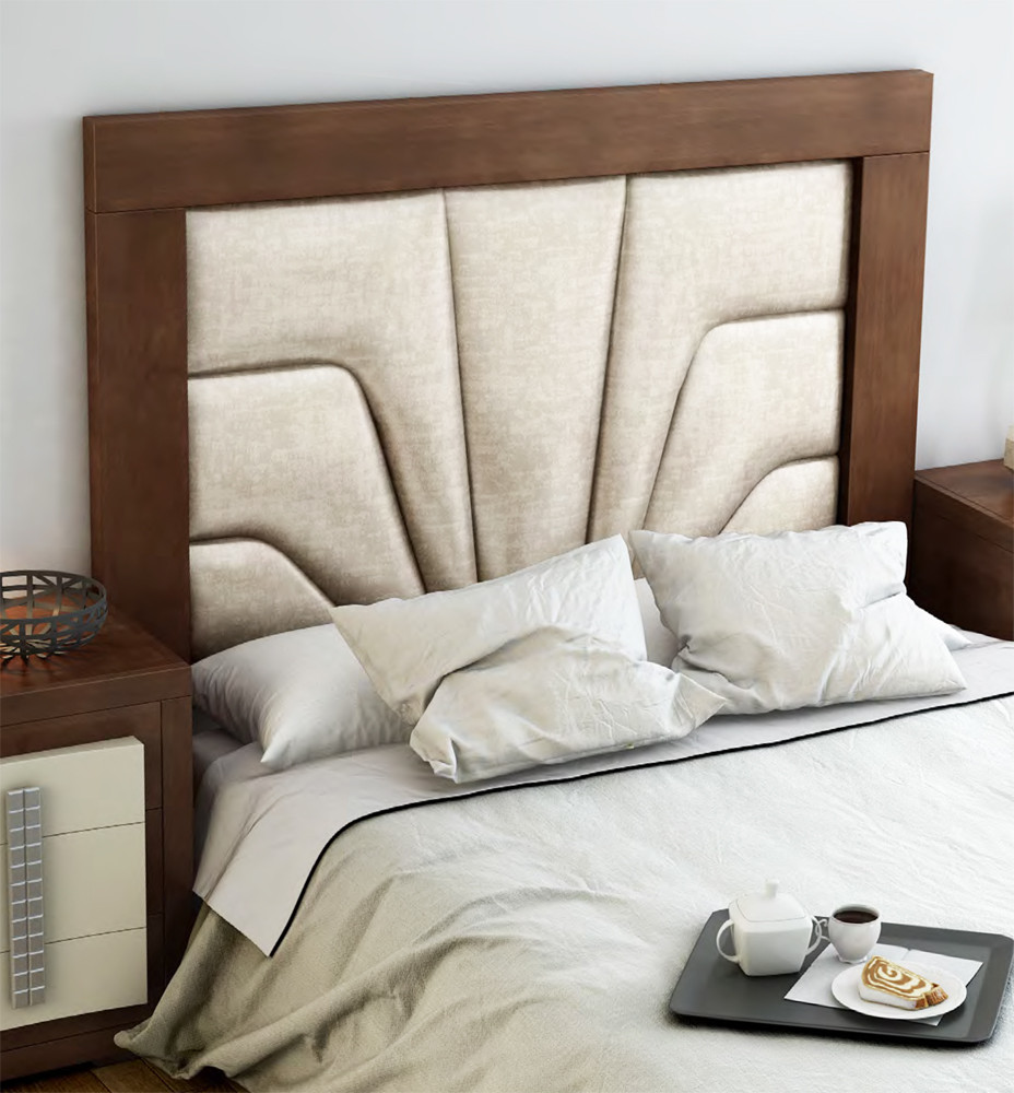 CABECERO PANEL TAPIZADO Y PERFIL EN MADERA