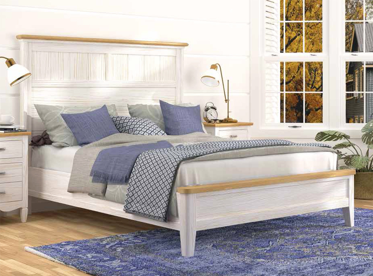 CAMA DE MADERA DORMITORIOS JUVENILES ESTILO PROVENZAL - PINO