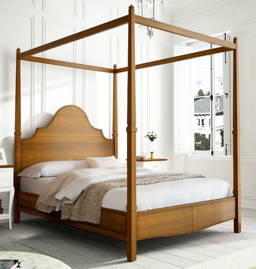 CAMA CON DOSEL EN MADERA DE PRIMERA CALIDAD