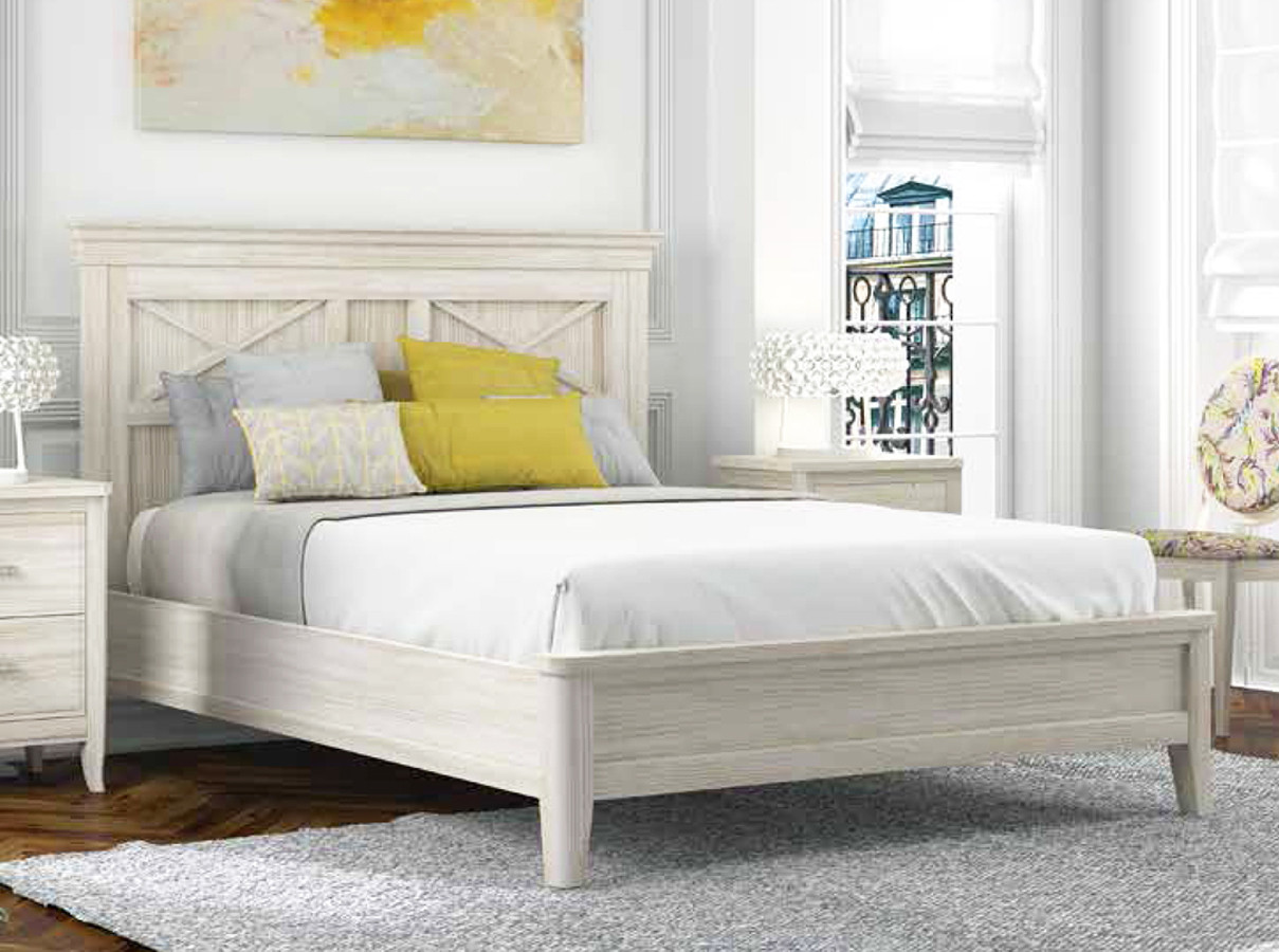 CAMA DE MADERA CON CABECERO CON ASPAS MADERA PINO NATURAL - PINO