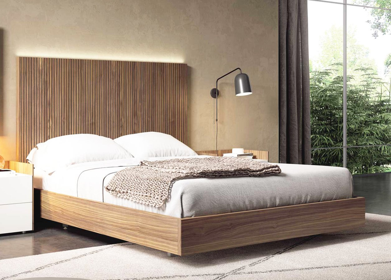 CAMA CON BAÑERA PARA DORMITORIOS DE DISEÑO CONTEMPORÁNEO - ROBLE