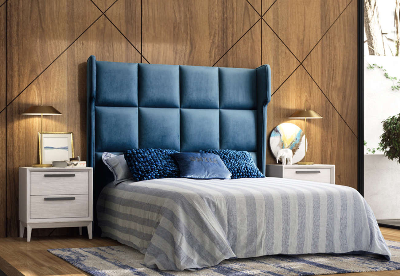 DORMITORIO DE DISEÑO MODERNO CON CABECERO DE CAMA TAPIZADO