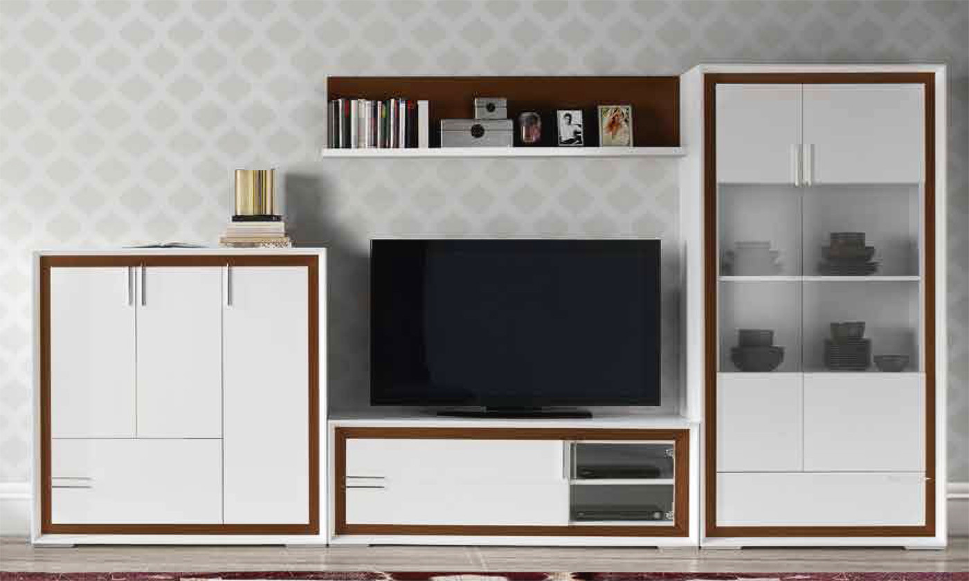 COLECCIÓN PARA SALÓN COMEDOR CON MUEBLE TV MADERA - DM