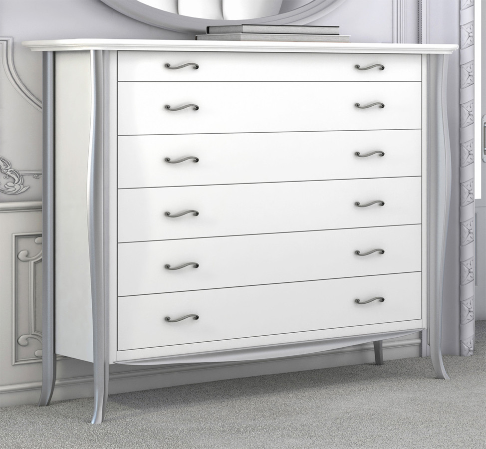 CÓMODA DE DORMTIRIO ESTILO CLÁSICO MADERA - PINO