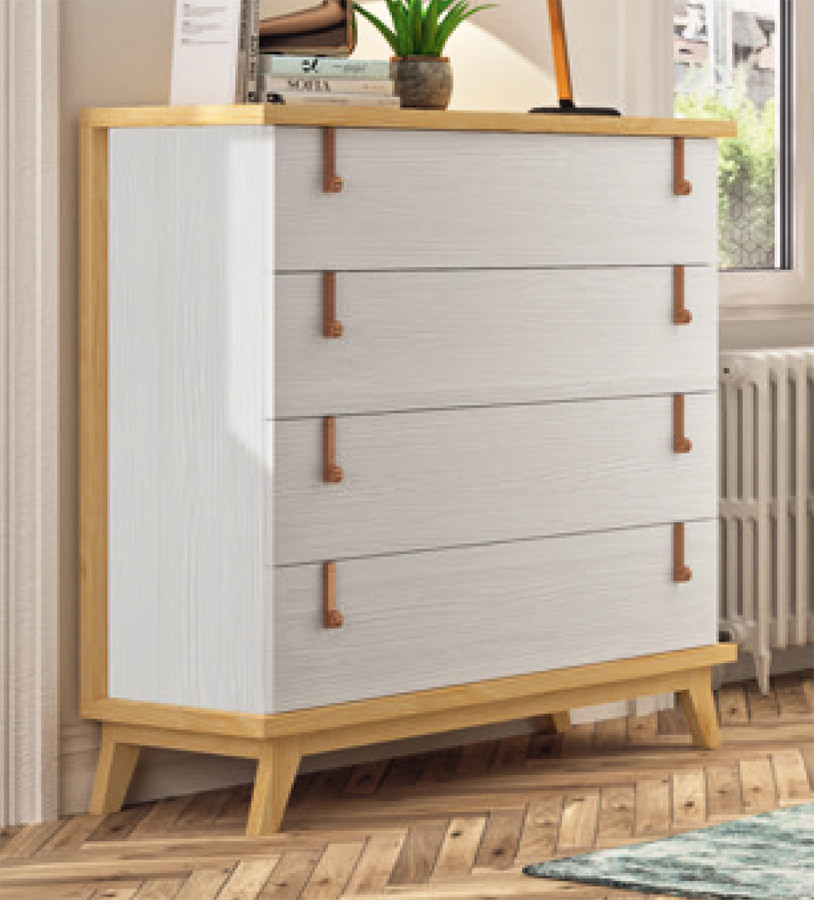 CÓMODA DE MADERA PARA DORMITORIOS ESTILO NÓRDICO MODERNO