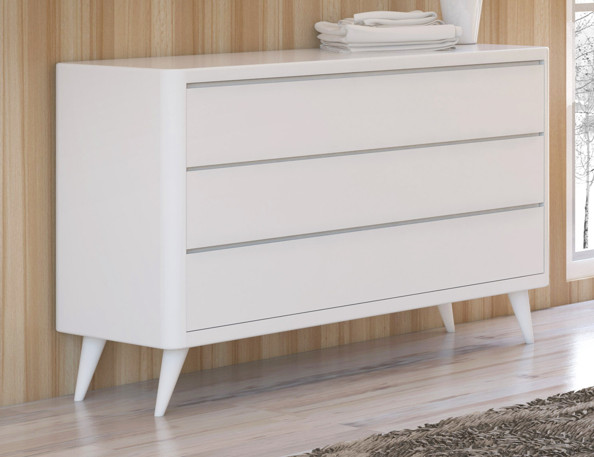CÓMODA MODERNA 3 CAJONES MADERA - PINO