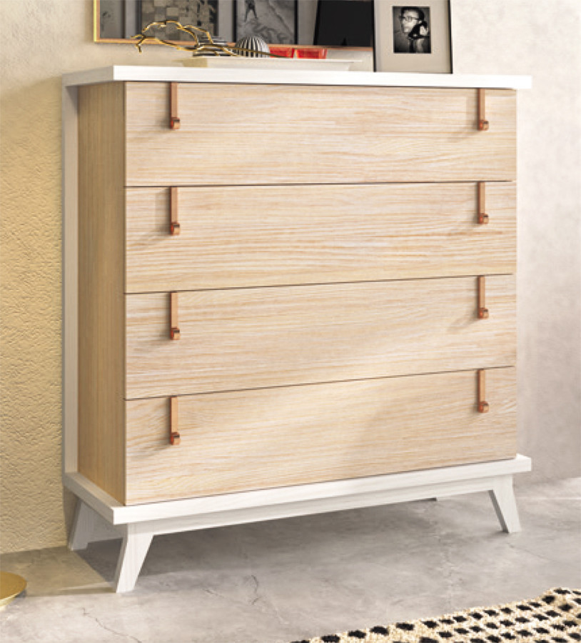 CÓMODA PARA DORMITORIOS ESTILO NÓRDICO EN MADERA NATURAL