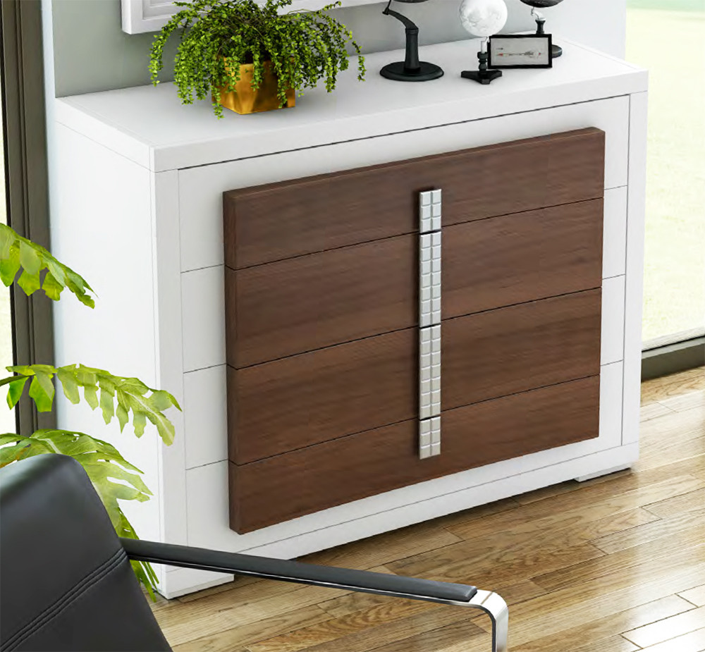 CÓMODA MODERNA CON 4 CAJONES MADERA