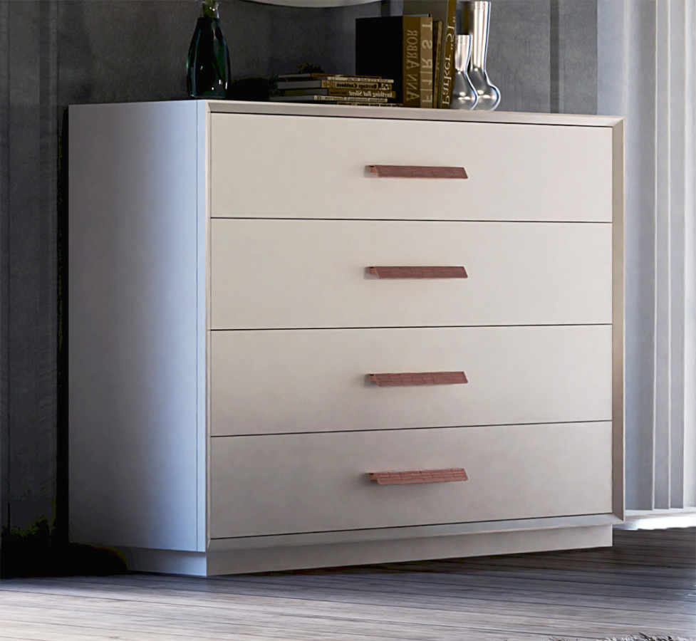 CÓMODA RECTA CON 4 CAJONES DORMITORIO MODERNO MADERA - DM