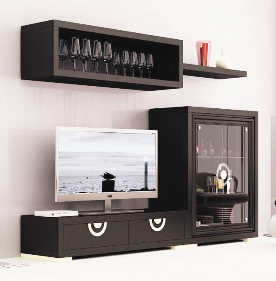 MUEBLES PARA SALÓN CON VITRINA BAJA Y MÓDULO TV