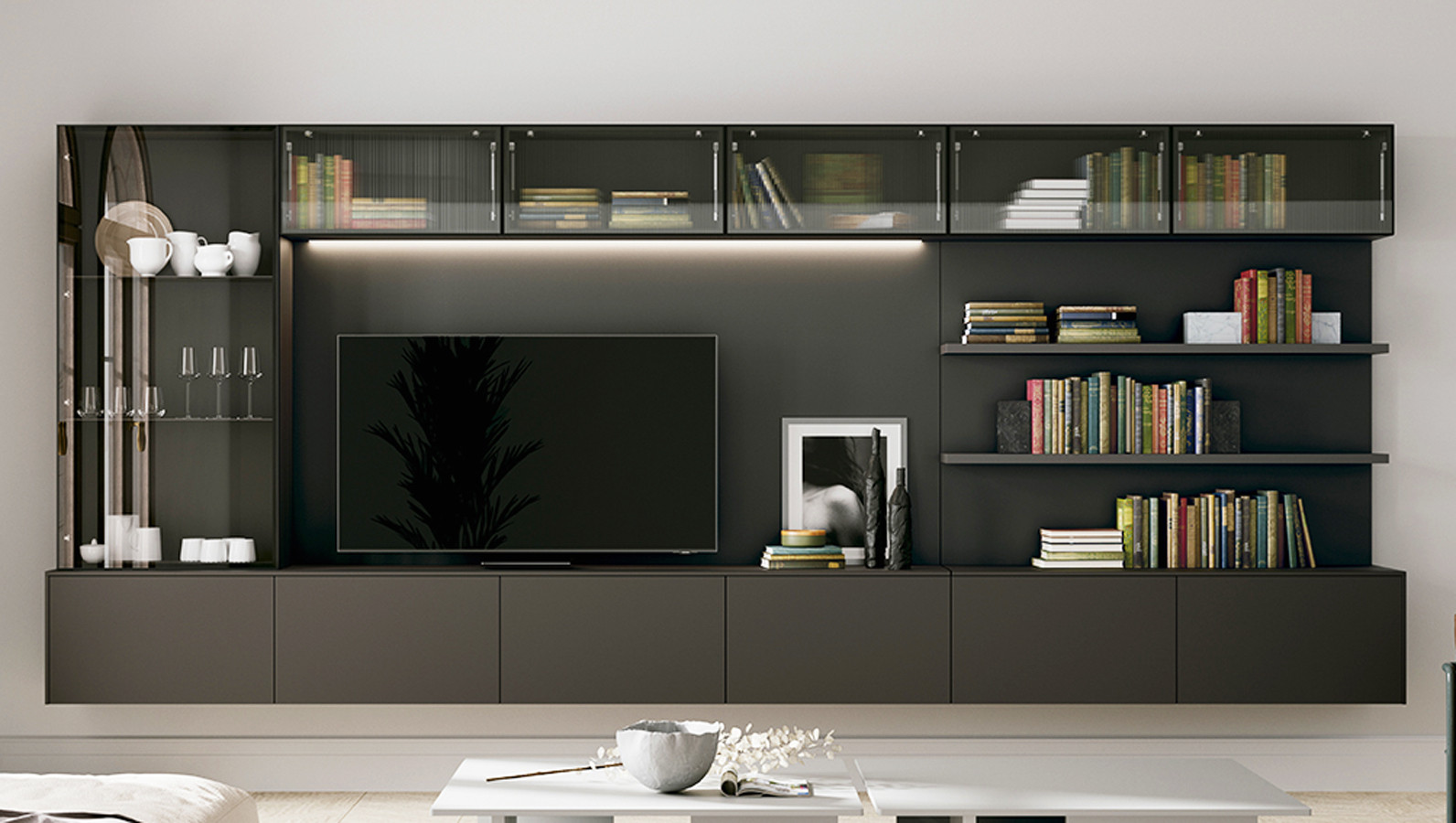 ▷ MUEBLE MODULAR FLOTANTE TV salón diseño moderno