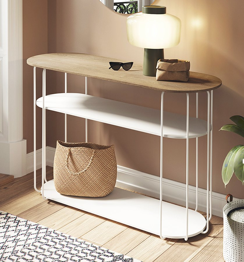 ELEGANTE CONSOLA DE DISEÑO MODERNO CON ESTRUCTURA METÁLICA