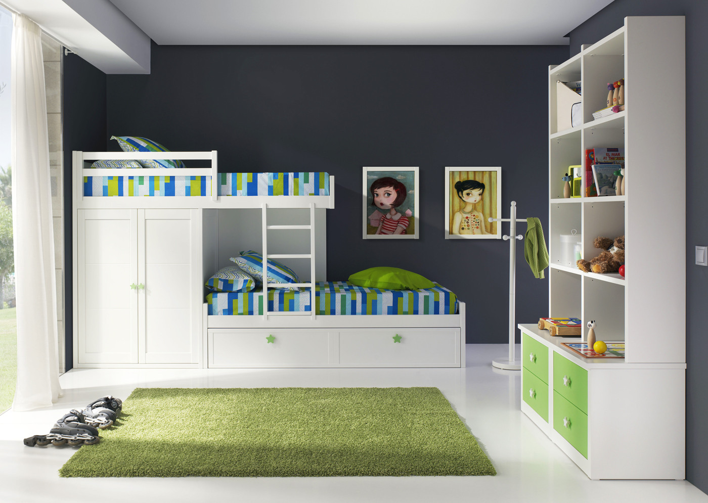 DORMITORIO INFANTIL CON CAMA TREN - HAYA