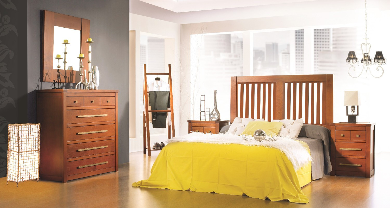 DORMITORIO CABECERO BALAUSTRES MADERA - PINO