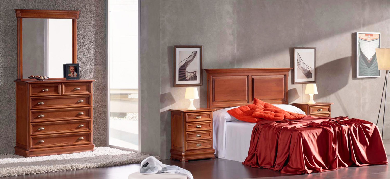 DORMITORIO CLÁSICO MUEBLES MADERA - PINO