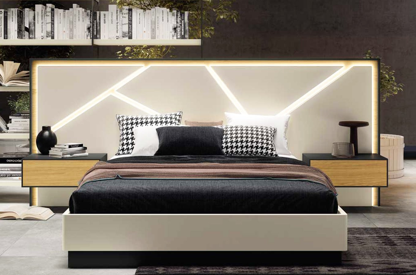 MOBILIARIO DE DISEÑO MODERNO PARA DORMITORIO MADERA - ROBLE
