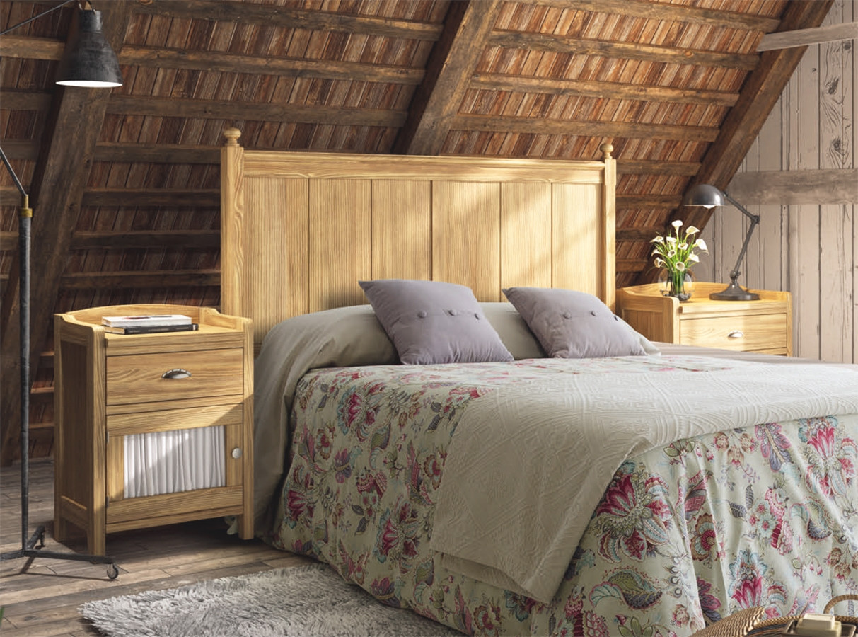 DORMITORIO CON MESILLAS Y CABECERO ESTILO COLONIAL PROVENZAL