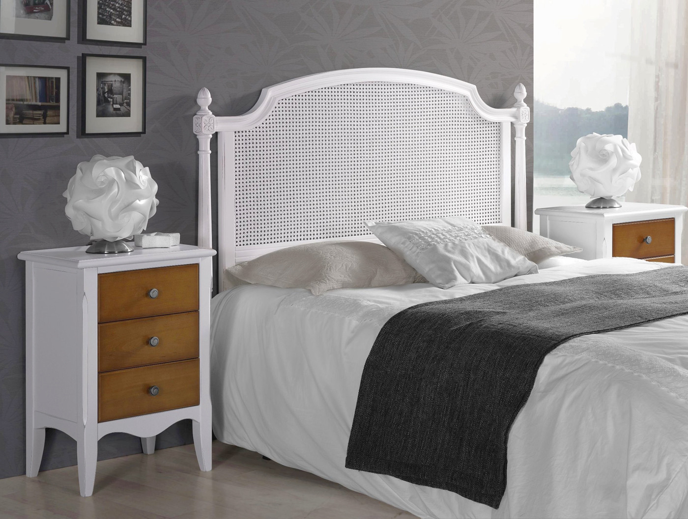 DORMITORIO CON CABECERO REJILLA Y MADERA - HAYA