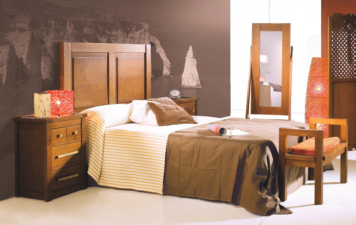 DORMITORIO MATRIMONIO CABECERO MADERA - PINO