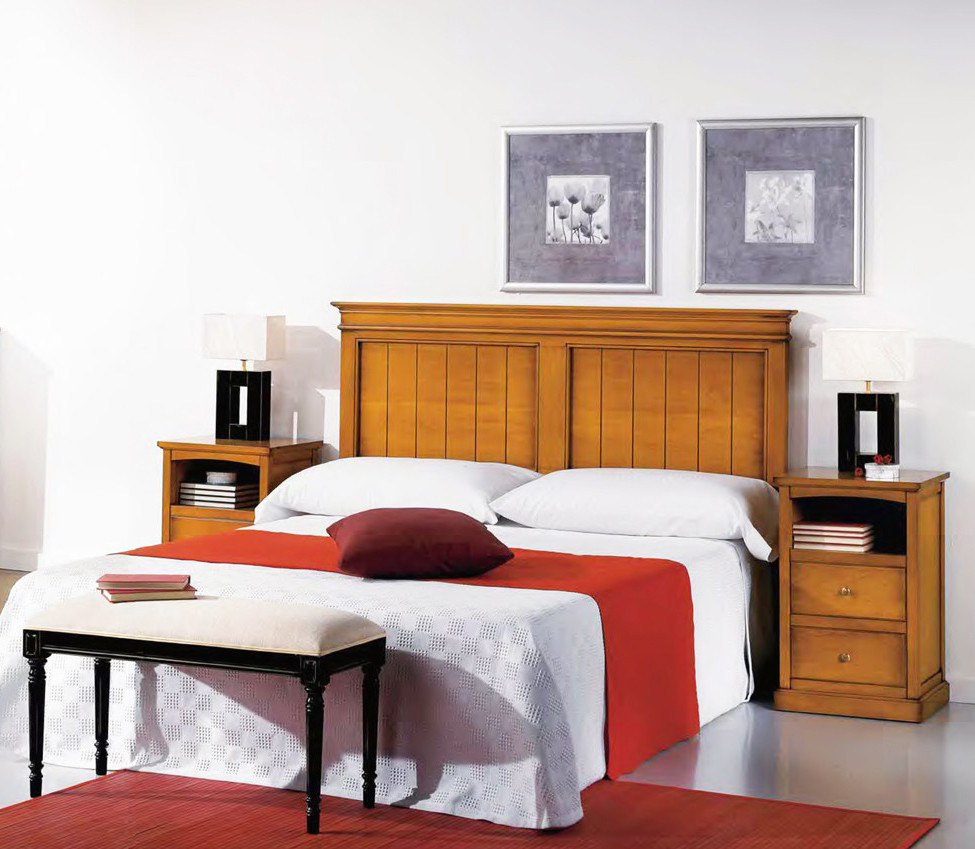 DORMITORIO CON MUEBLES ESTILO CLÁSICO MADERA