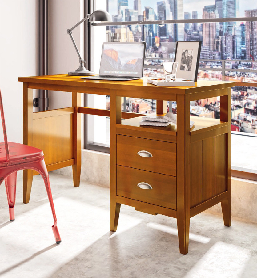 MESA ESCRITORIO DE MADERA PARA TELETRABAJO EN CASA