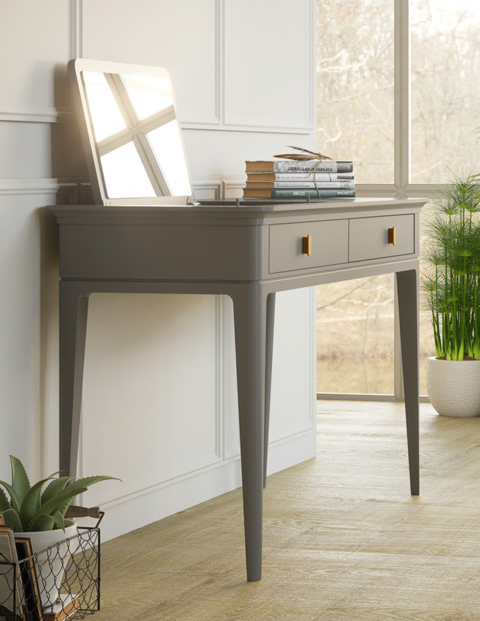MUEBLE ESCRITORIO Y TOCADOR CON TAPA ELEVABLE Y DOS CAJONES - DM